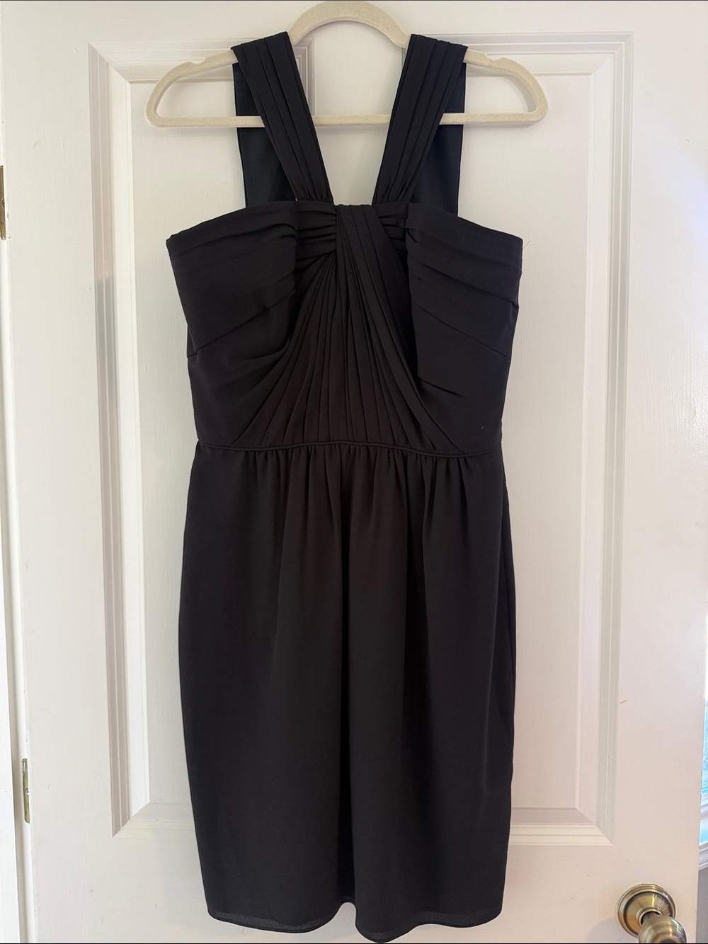 Shoshanna Black Pleated One-Shoulder Cocktail Dress
